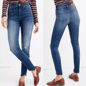 Madewell 10" High Rise Skinny Jeans Cutout Tulip Hem Edition Size 27